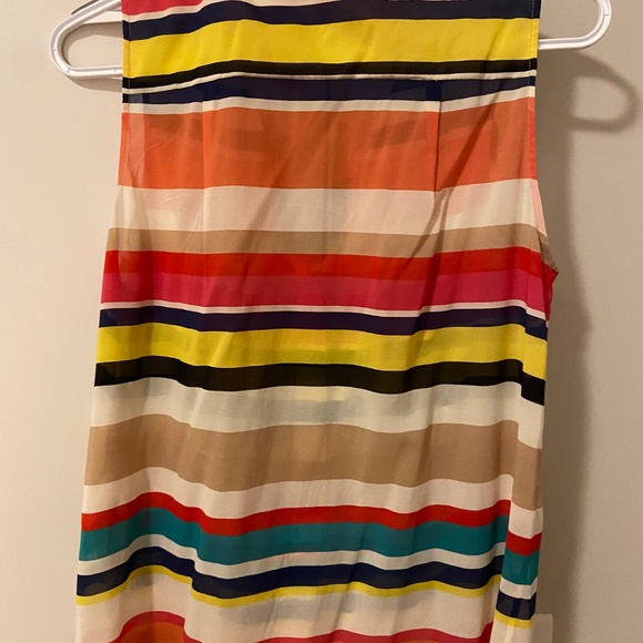 Alice + Olivia | Colorful Silk Striped Bow Tie Blouse | Size XS - Picture 3 of 6